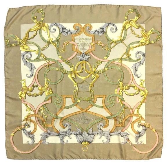 HERMES L'INSTRVCTION DV ROY Carre 90 Silk 100% Scarf Multicolor/HE5533 - Picture 11 of 12